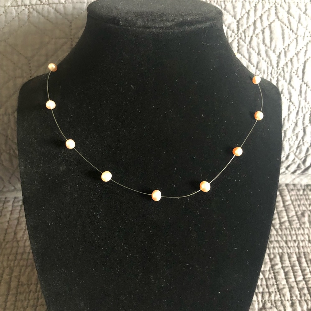 Petite pink strand necklace